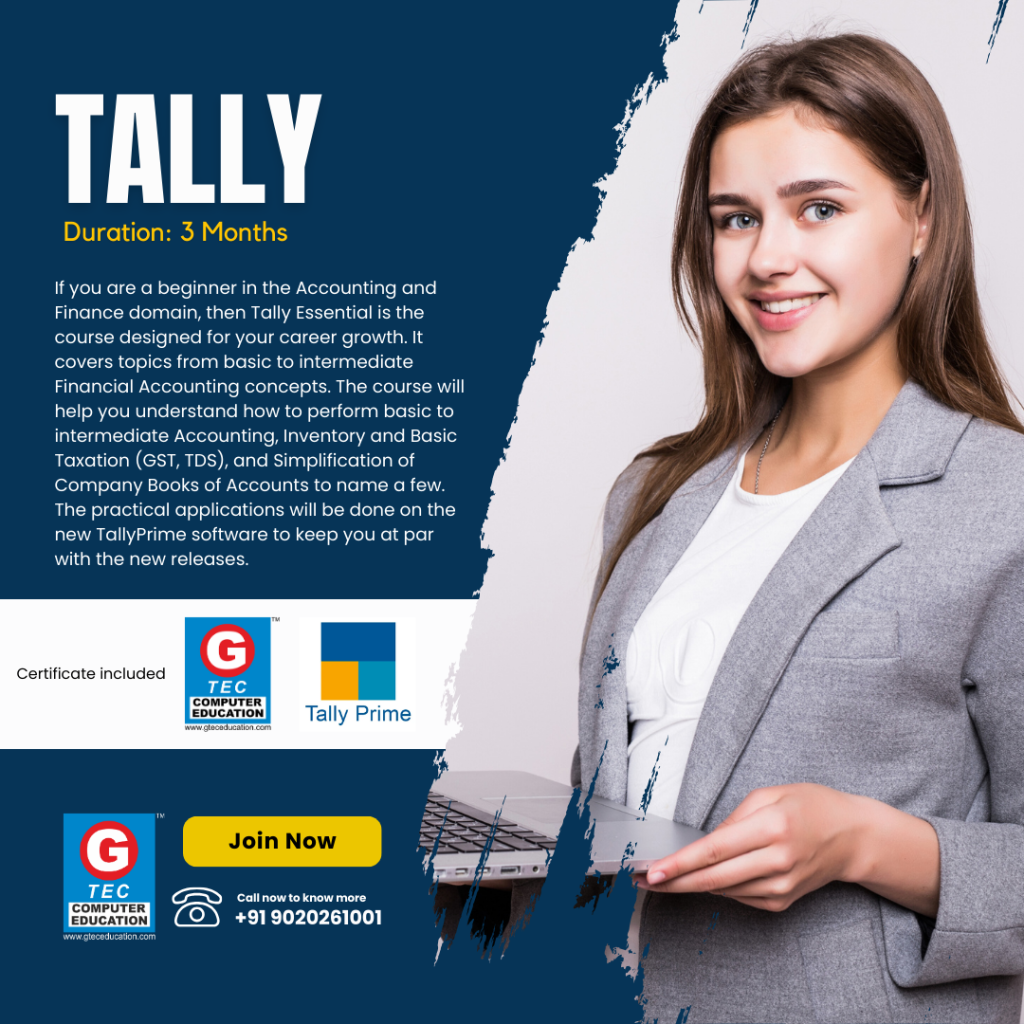 Tally training & certification from gtec manacaud Trivandrum